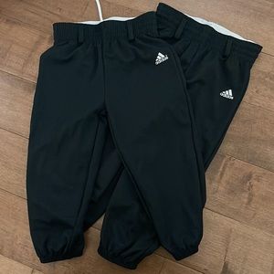 2 pair Adidas boys black baseball uniform pants XS